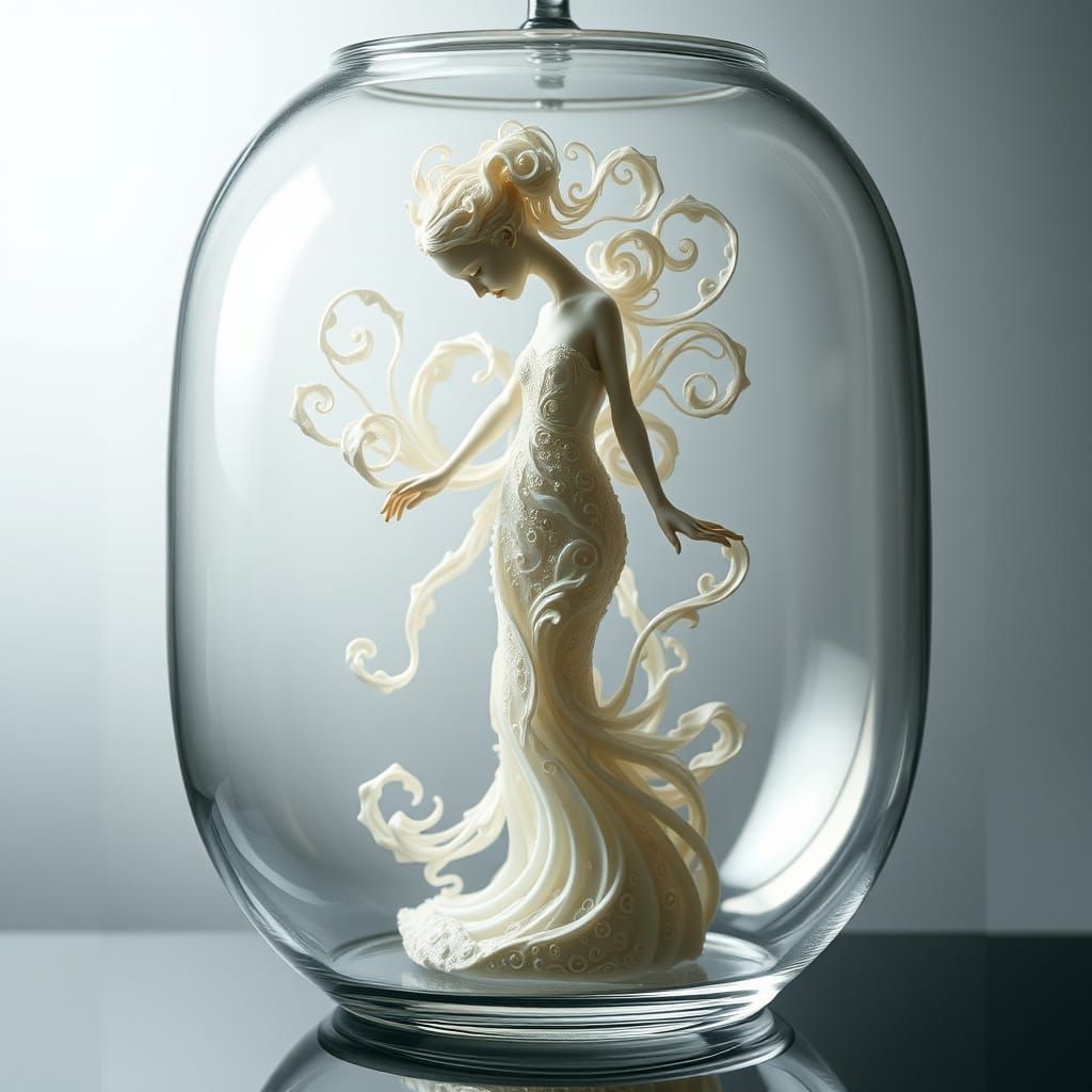 Ethereal Dream Statue in Transparent Glass
