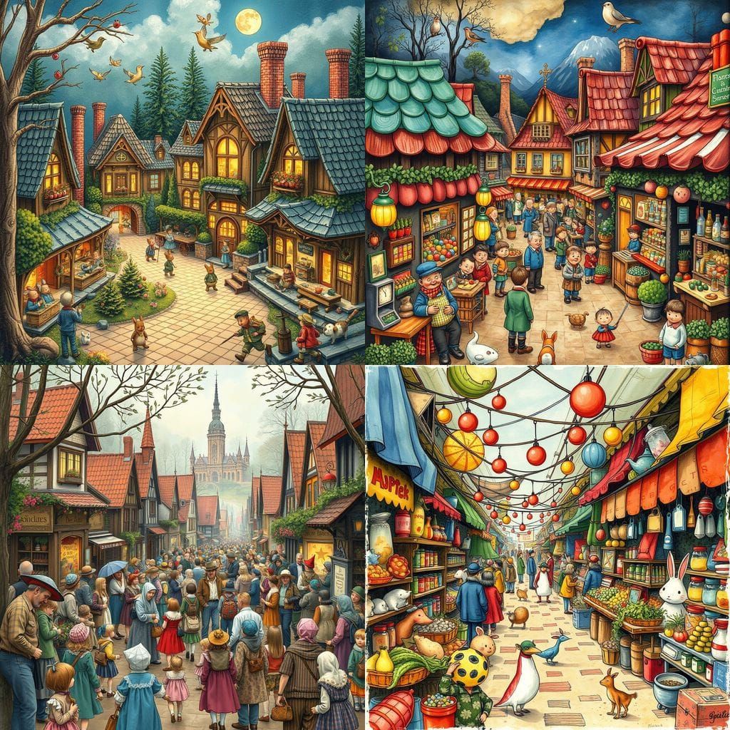 Detailed Wimmelbilder Illustration