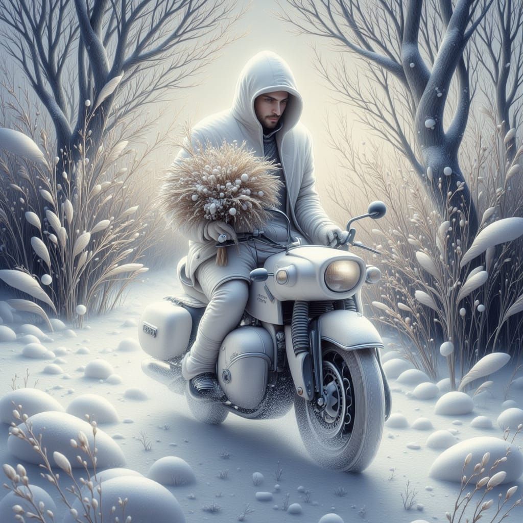 Whimsical Fencer in Blizzard