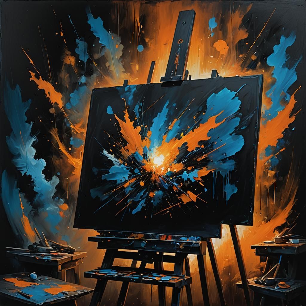 Surreal Dark Fantasy Painting with Biometric Elements