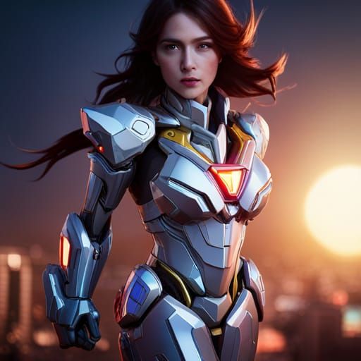 Superwoman Mecha Suit with Laser Eyes, Comic Art