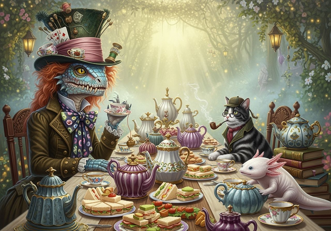 Mad Hatter Gorgonopsid in Wonderland Style