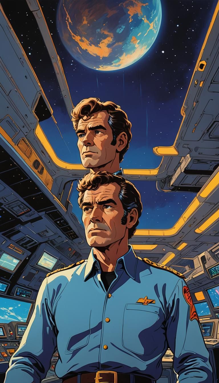 Mr. Scott on the Enterprise in Ralph Bakshi Style