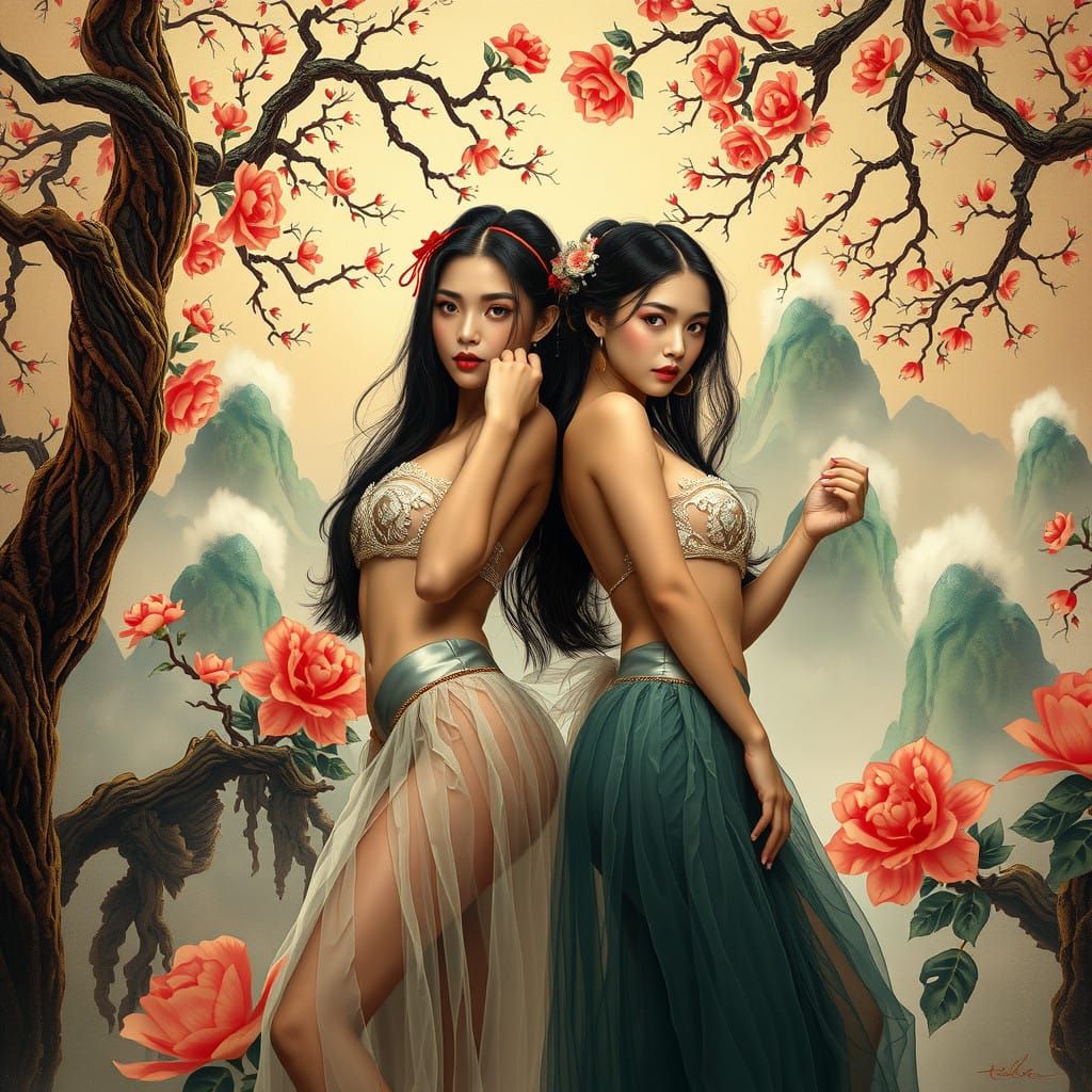 Sensual Chinese Goddesses in Modern Hyper-Realism