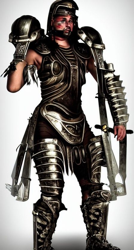 Technopunk Gladiator: A Futuristic Roman Warrior