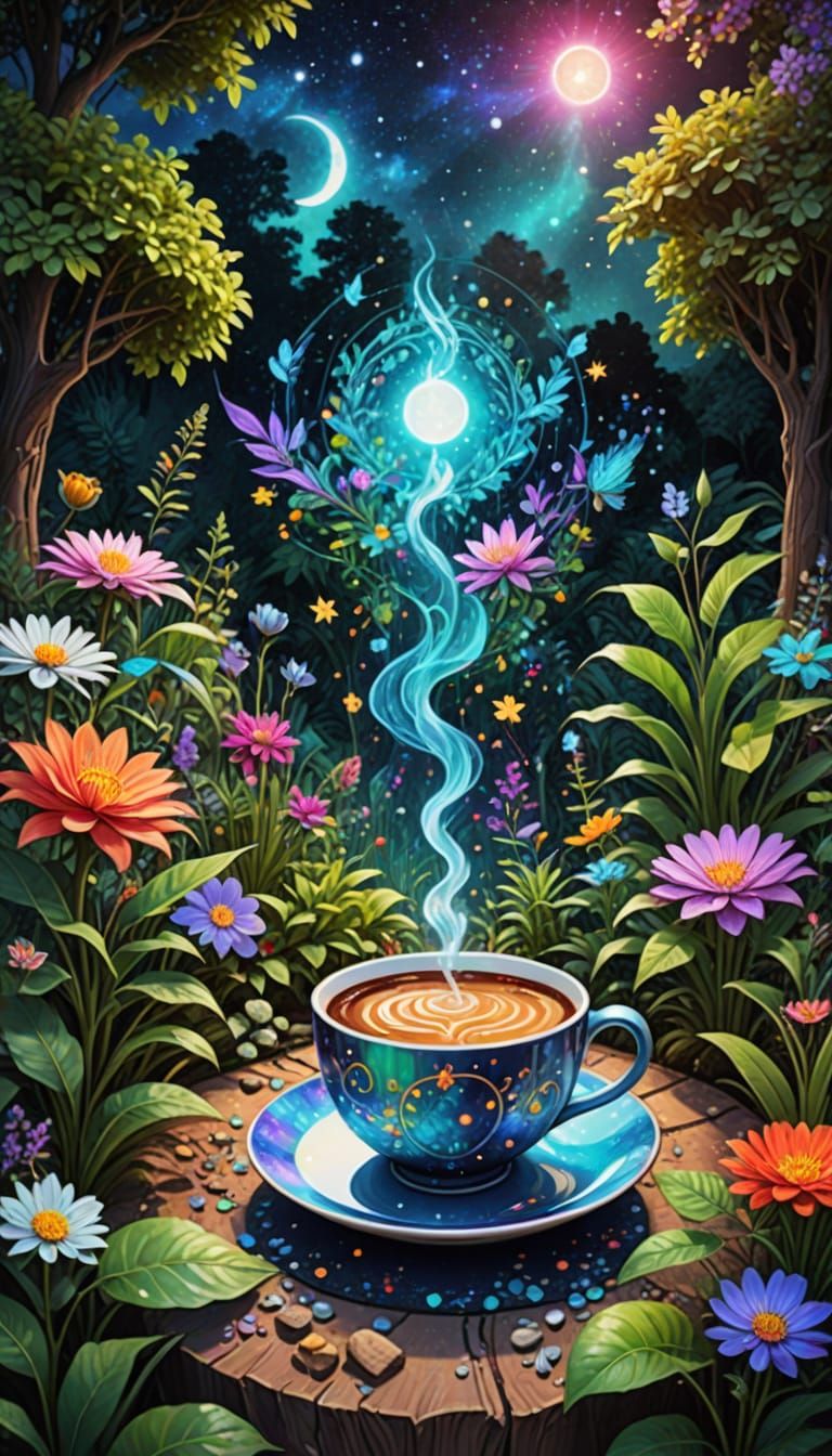 Relaxing in a Cosmic Garden with Coffee