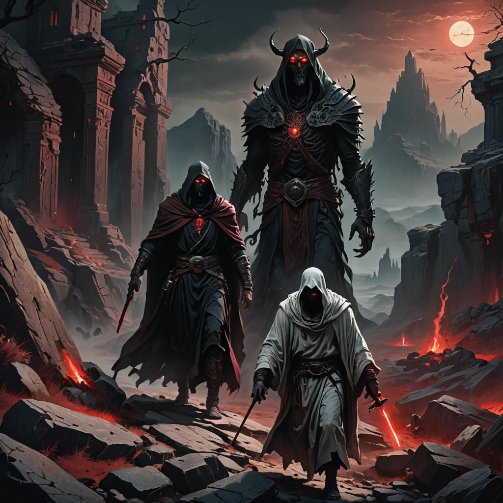 Eerie Landscape with Alkilith and Dybbuk