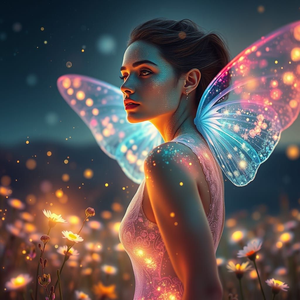 Ethereal Goddess in Cosmic Landscape