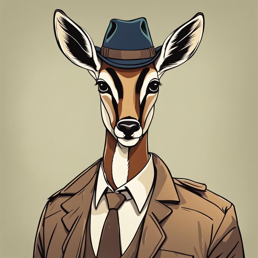 Antelope Detective in Noir Style
