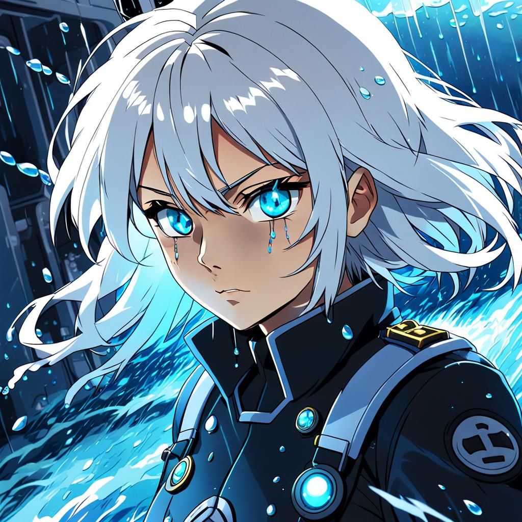 Anime Girl Captain Controls Submarine in Storm
