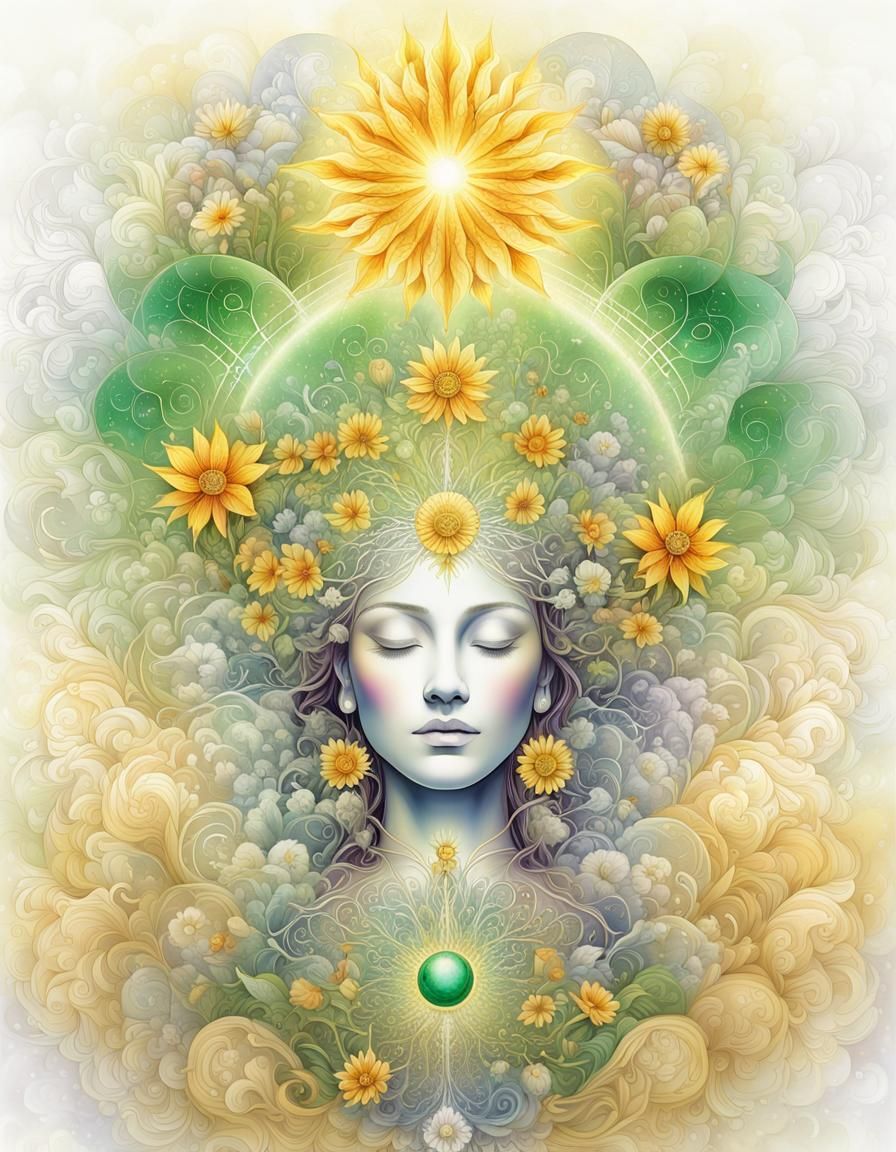 Harmonious Divine Frequency Fantasy Art in Vivid Colors