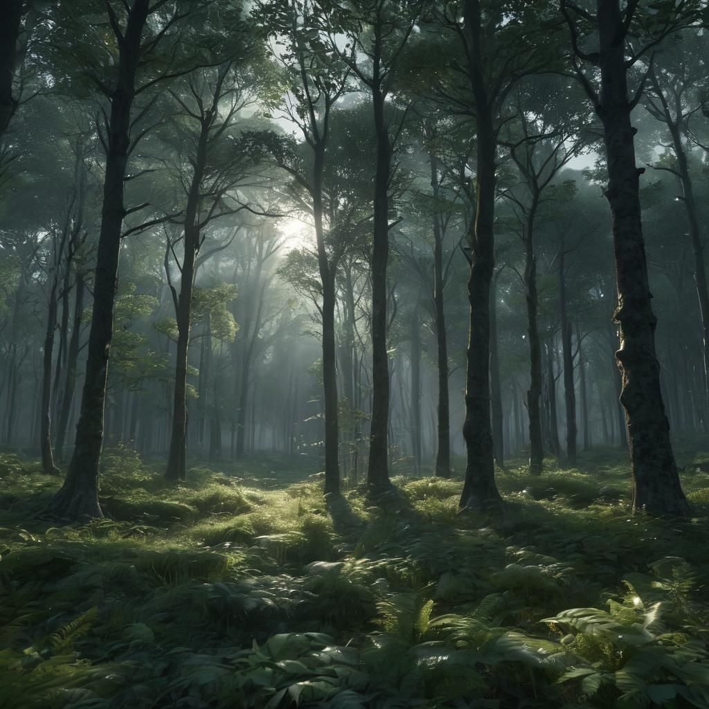 Moonlit Forest Glade in Cinematic Detail