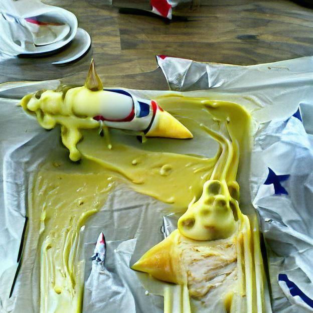 Custard Rocket Taking Off into Space