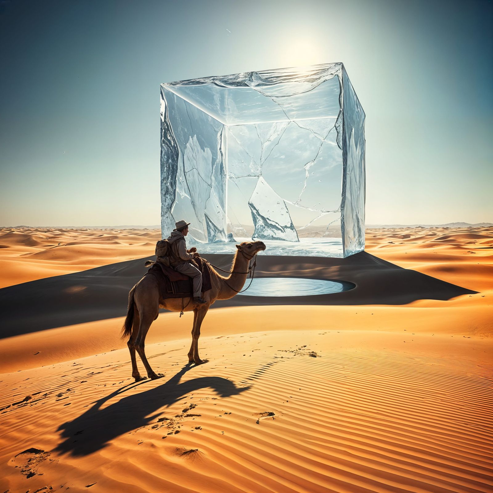 Surreal Desert Mirage Captured in Photorealistic Detail