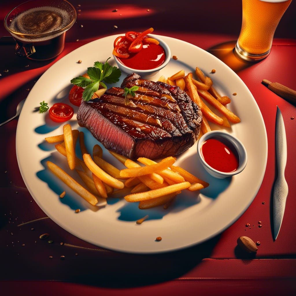 Belgian Steak and Fries with Beer: Splash Art