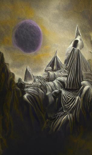 Martian Pyramids in Gustav Dore Style