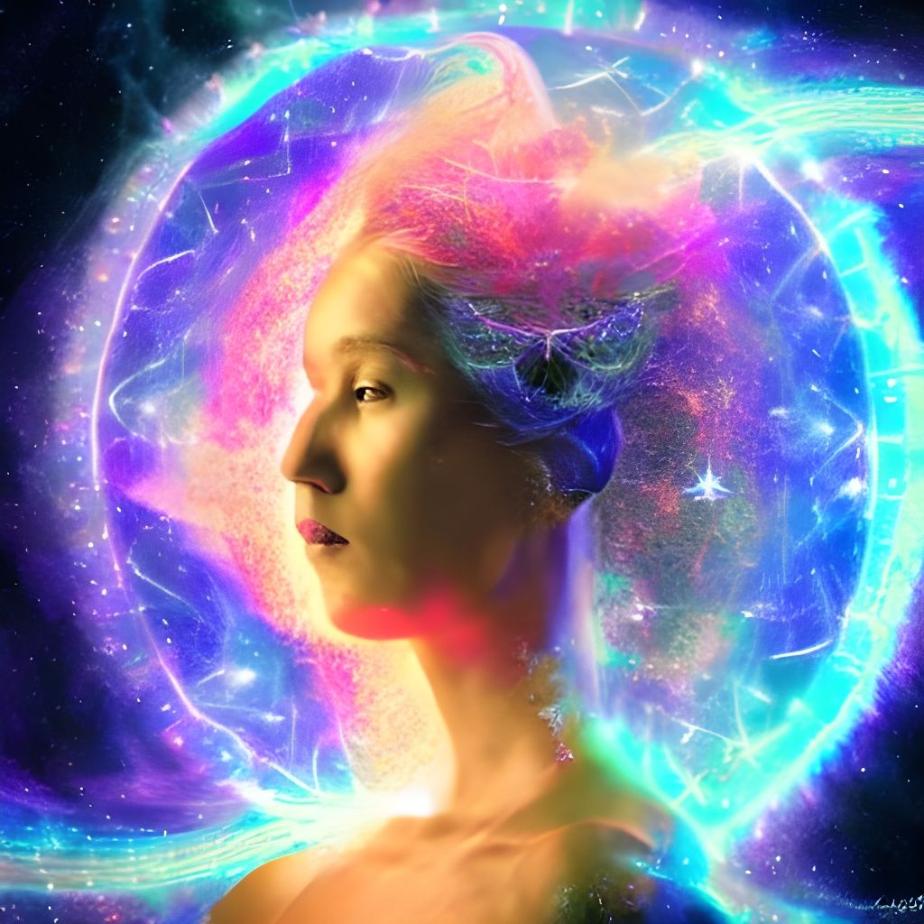 Cosmic Vortex: Holographic Astral Illustration