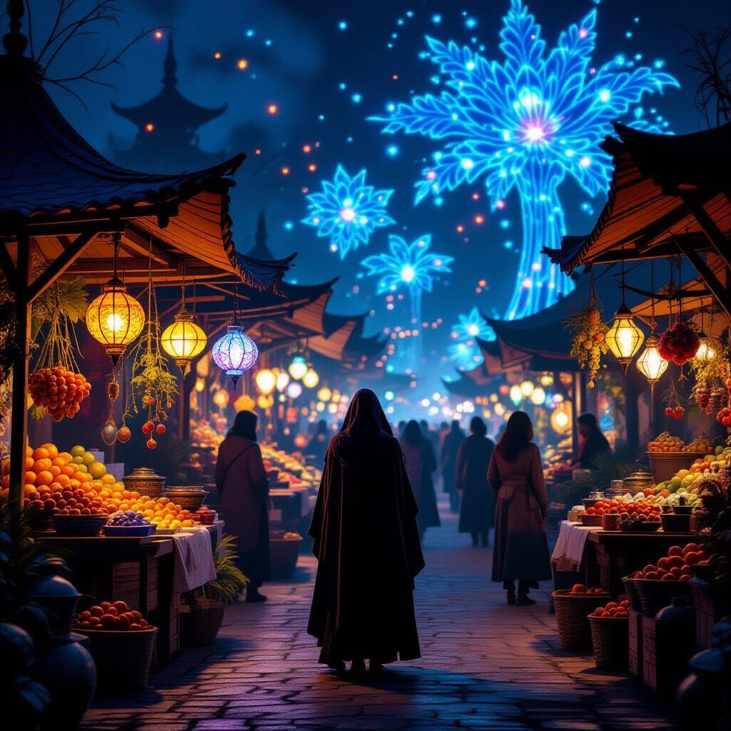 Mystical Night Market with Sorceress