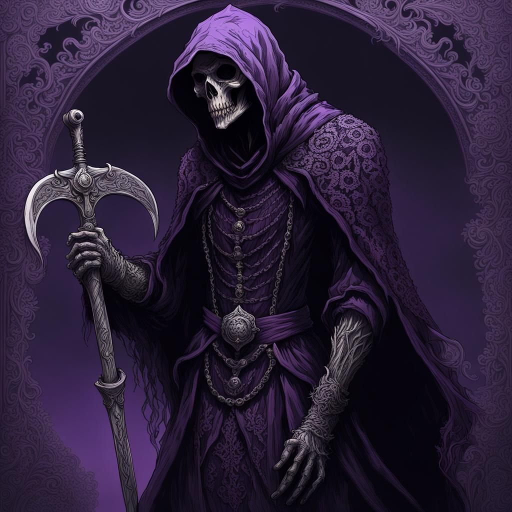 Lace Grim Reaper in Fantasy Horror Style