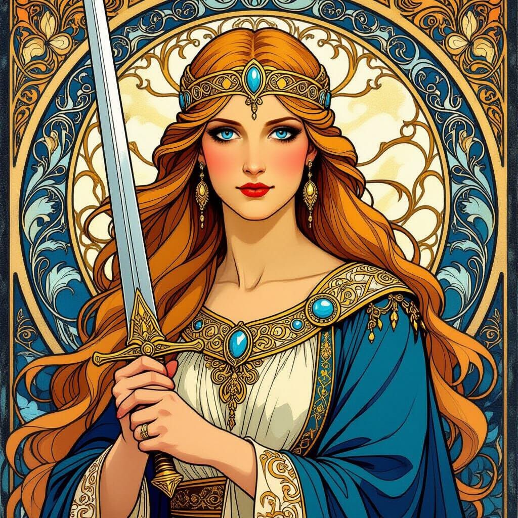 Art Nouveau Viking Queen Portrait