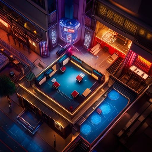 Cyberpunk Nightclub Battle Map for Tabletop RPGs
