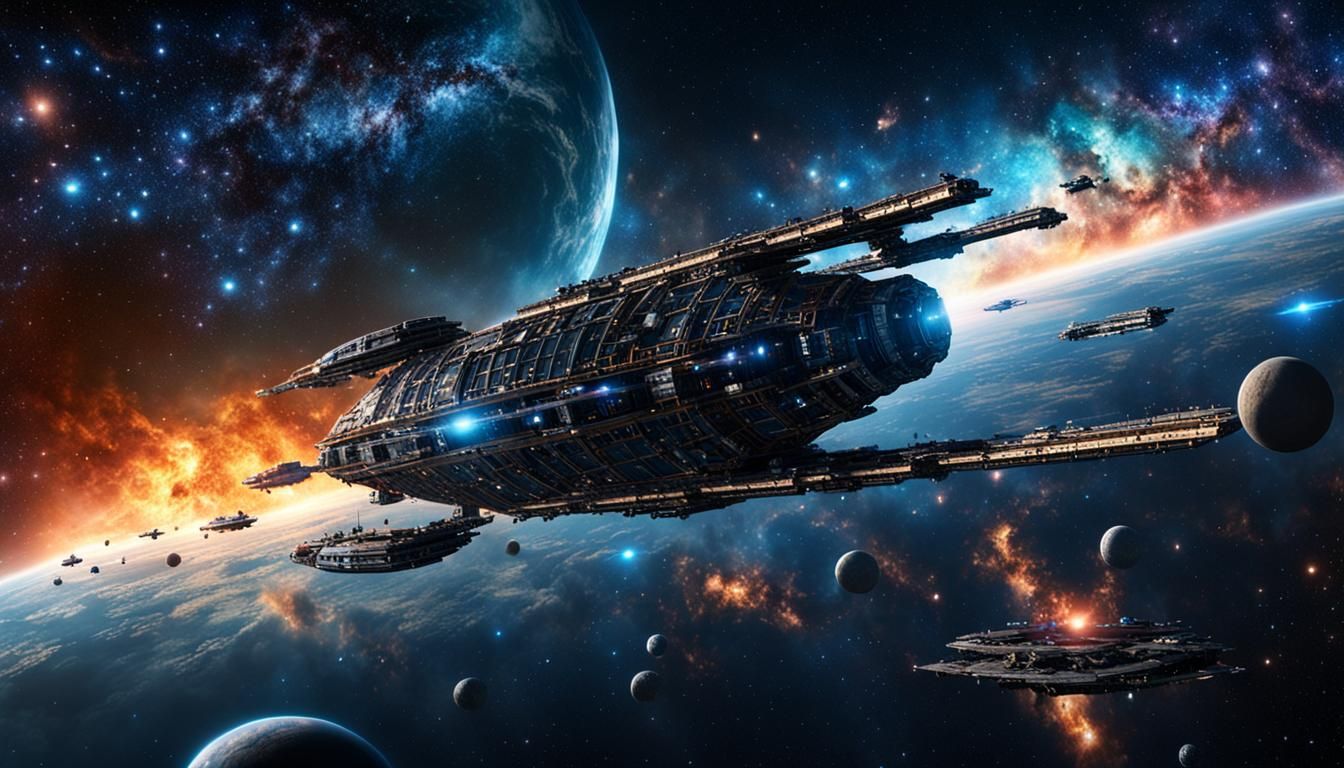 Quantum Star Cruiser: Graviton Ellipse in Nebula