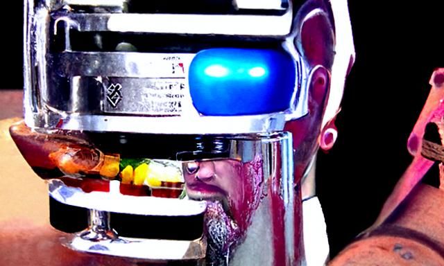 Cyborg bartender Steven Belledin