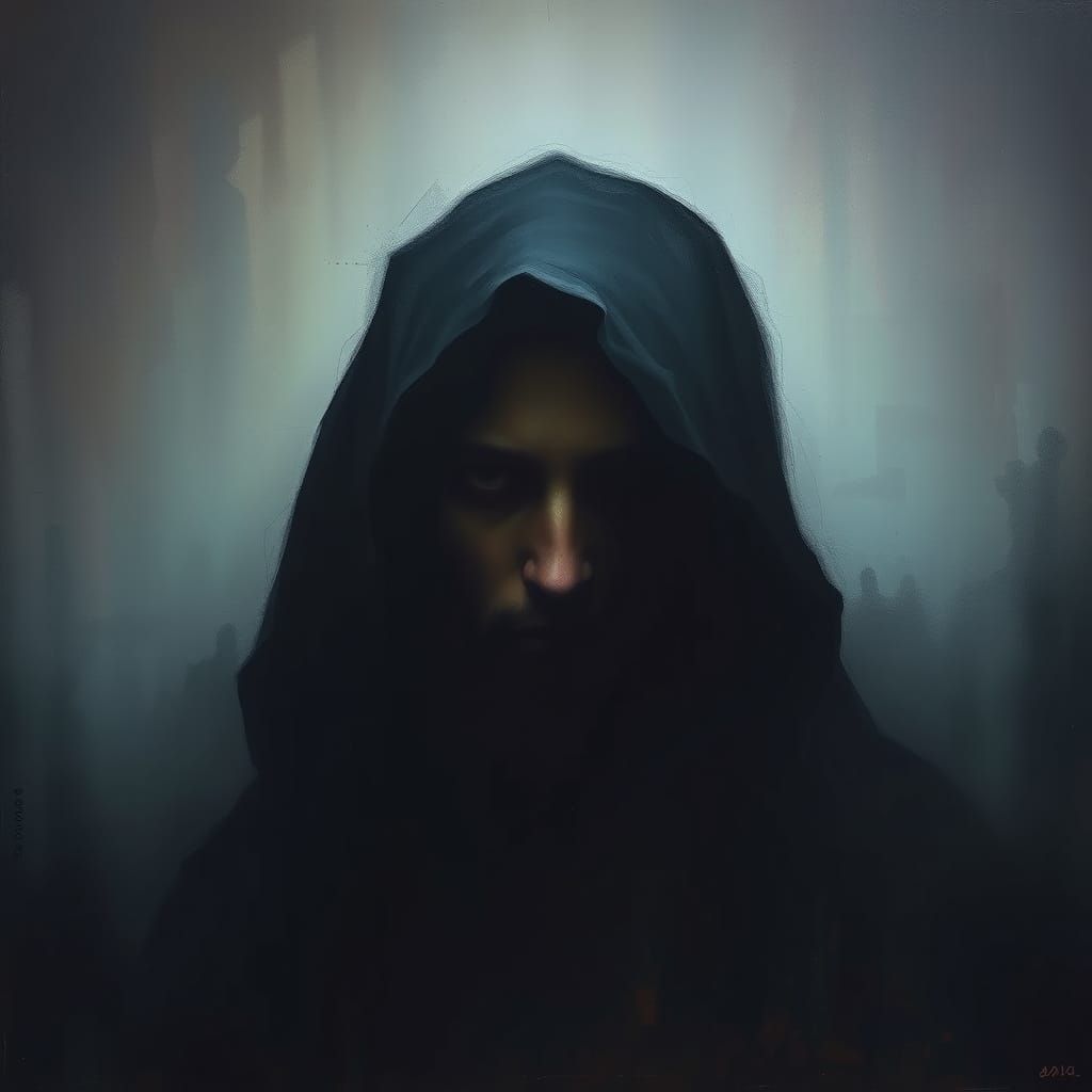 Melancholy Figure in Dark, Abstract Expressionism