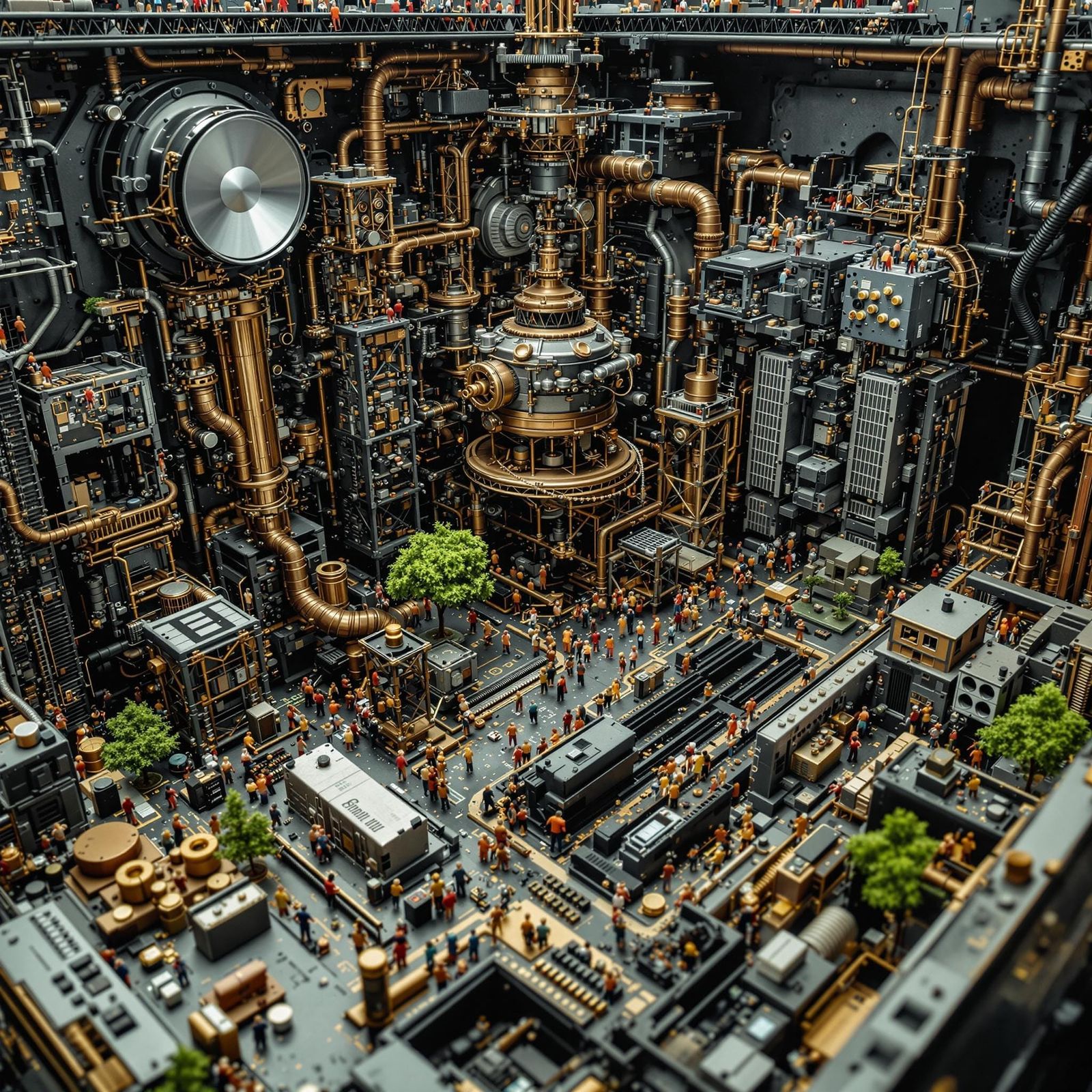 Steampunk World Inside a Computer Chassis