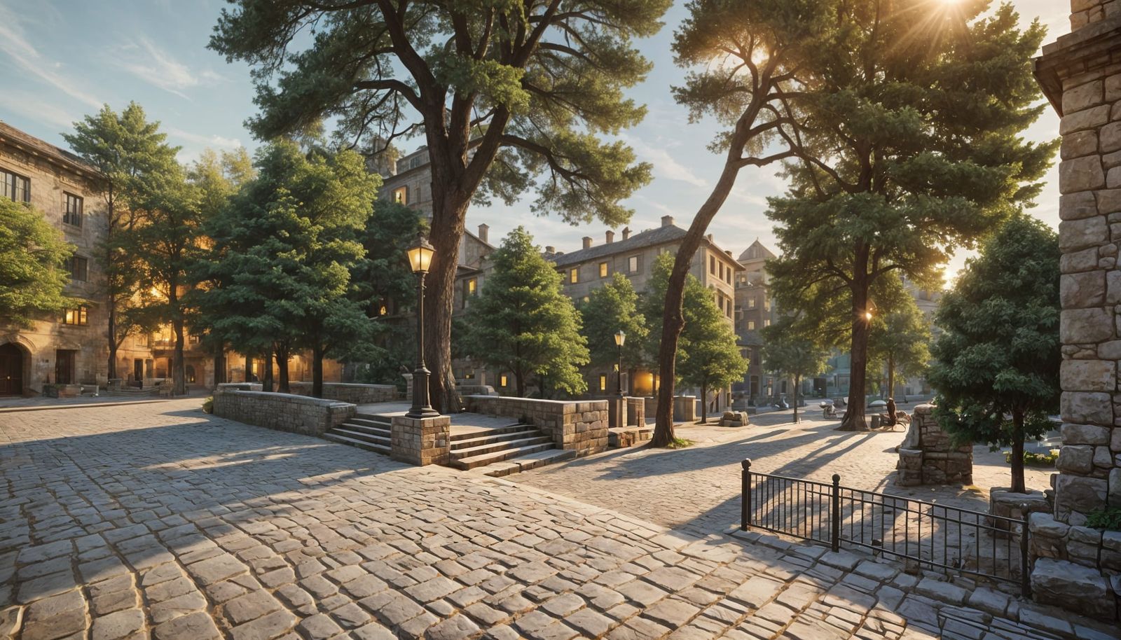 Elegant Old Town Square at Sunset