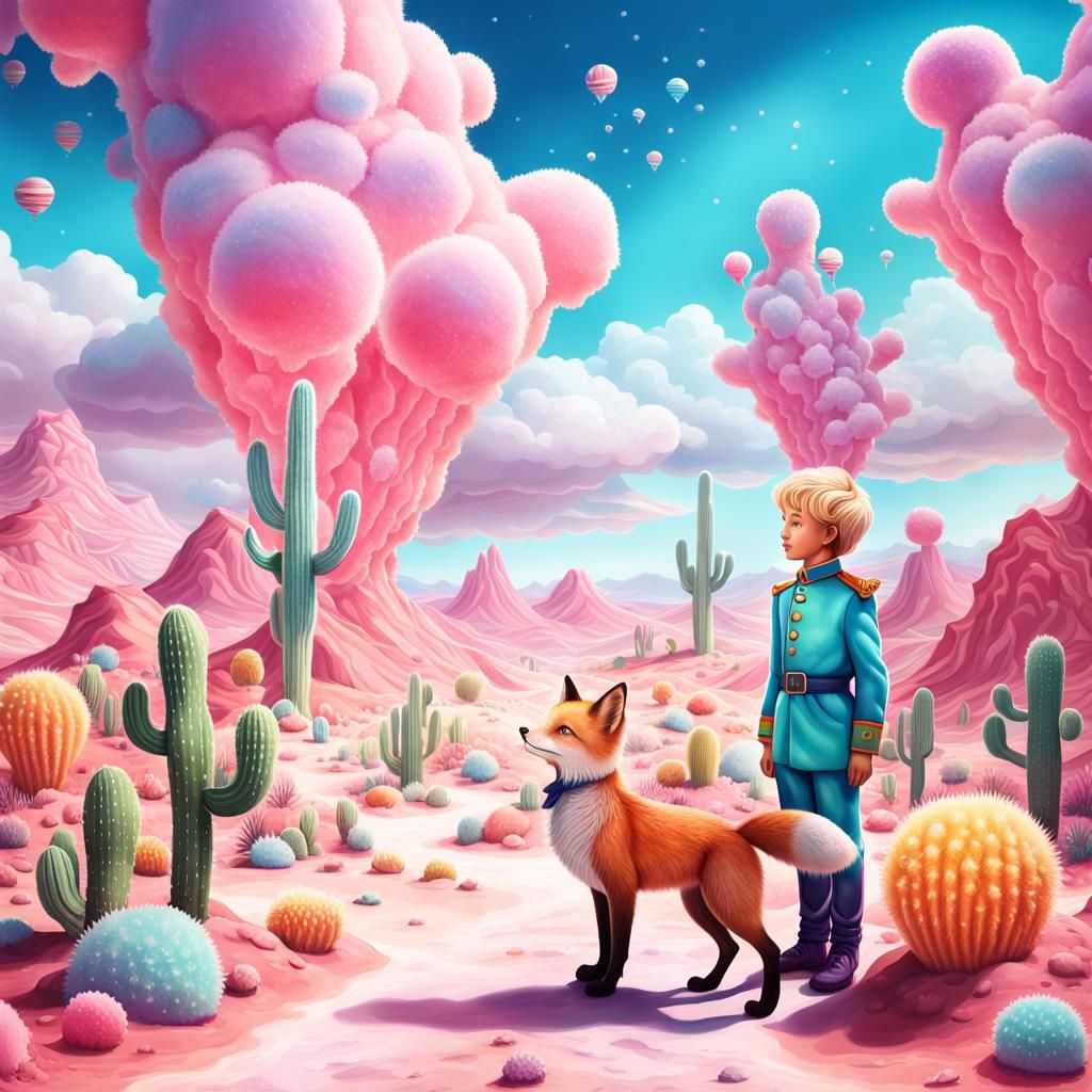 Little Prince and Fox in Candy Desert Art