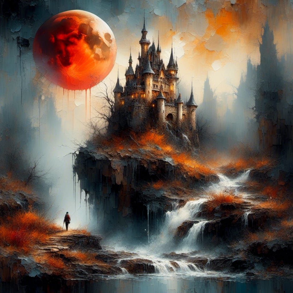 Fantasy Castle on Blood Moon Pop-Up Book