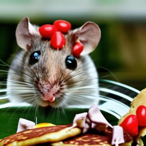 mice eating pancakes