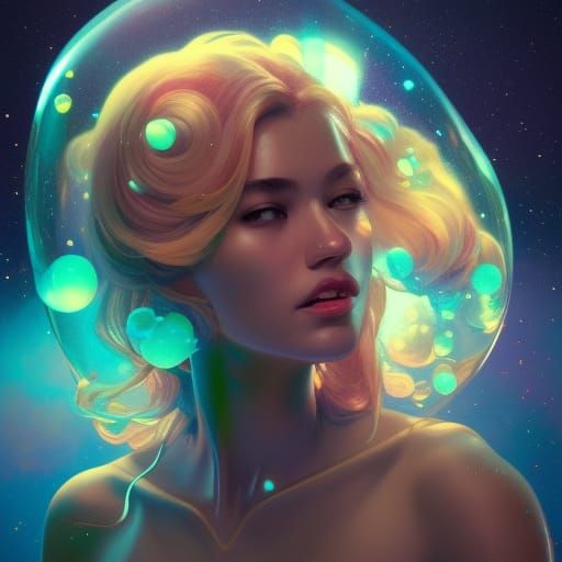 Cosmic Bubbles Portrait with Dynamic Lighting