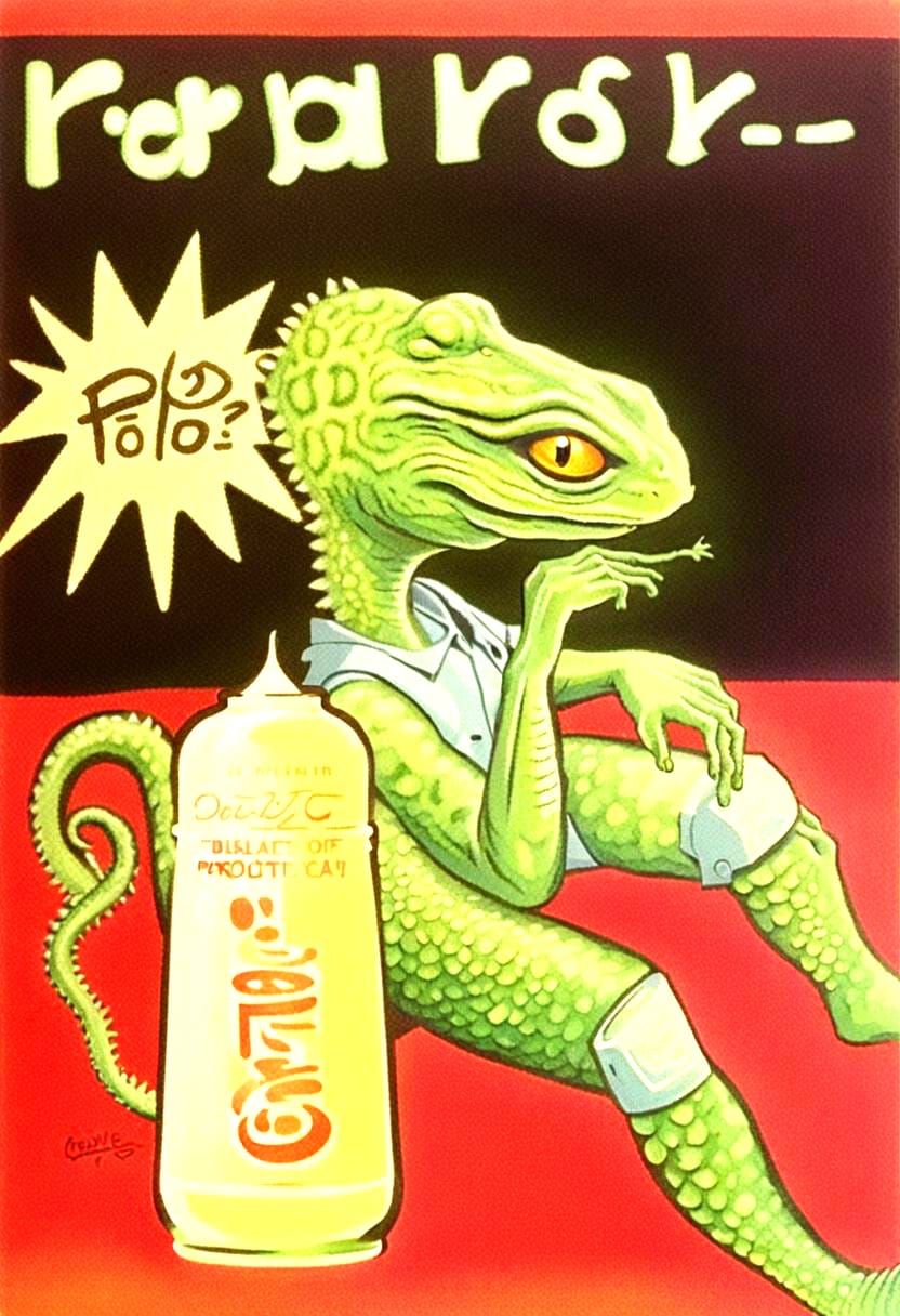 Reptilian Alien Advertises in Galactic Commercial