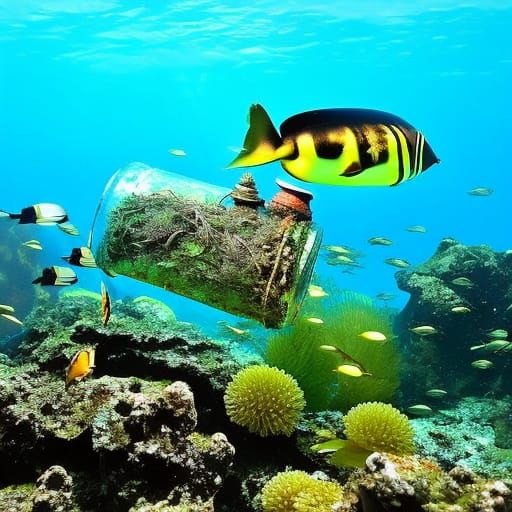 Model Ship Plunges into Underwater World