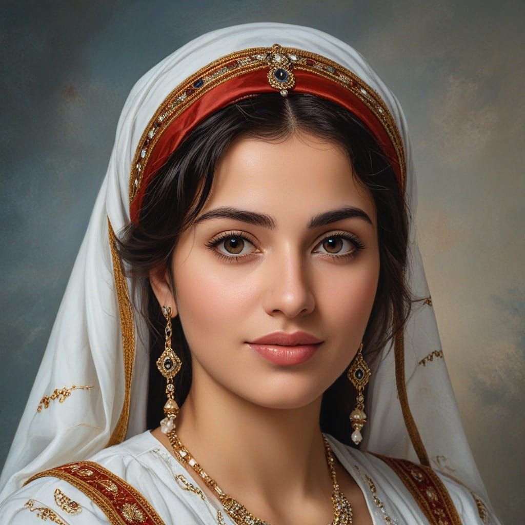 Turkish Cypriot Woman in Traditional Garb