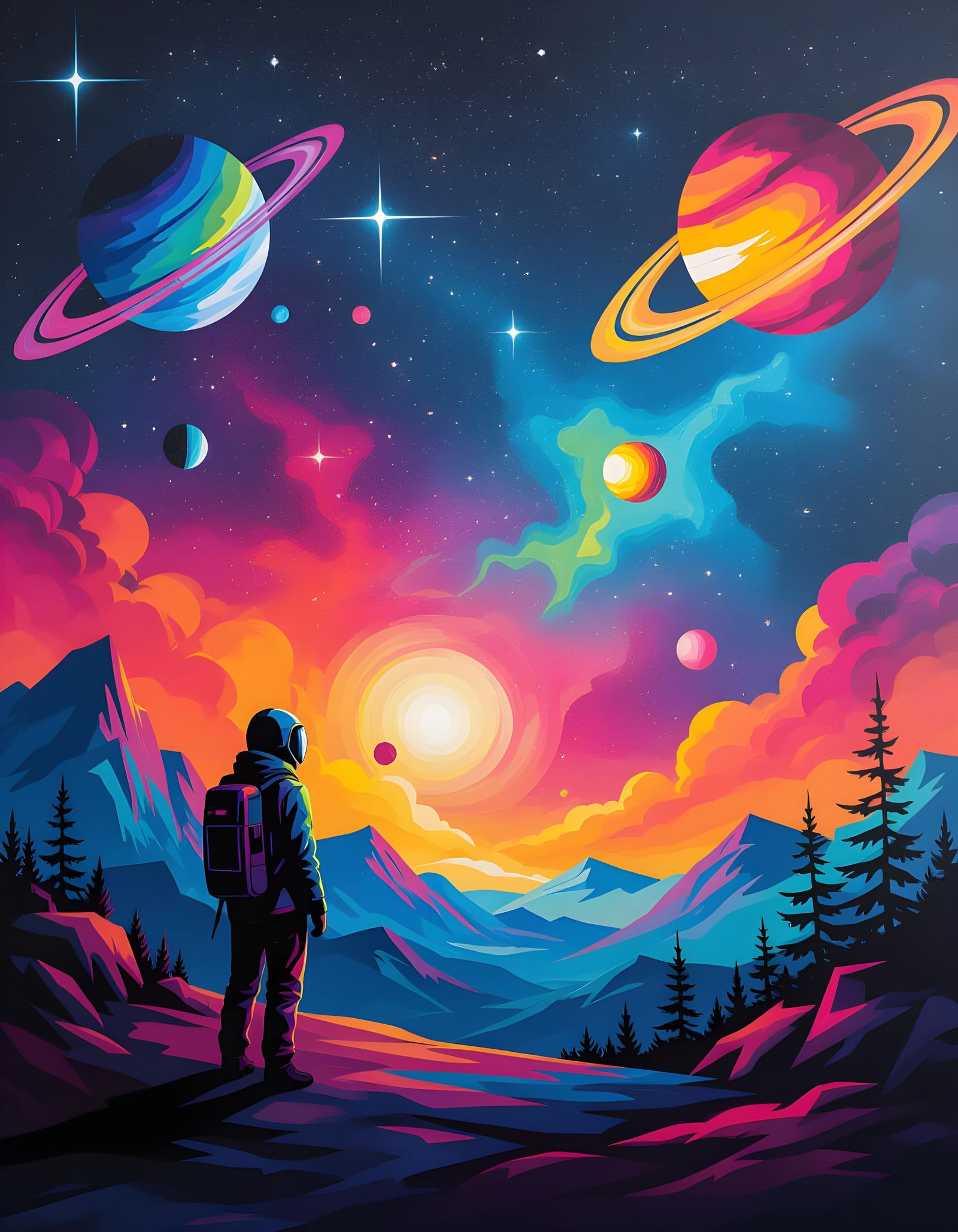 Spray Paint Space Art: Cosmic Graffiti
