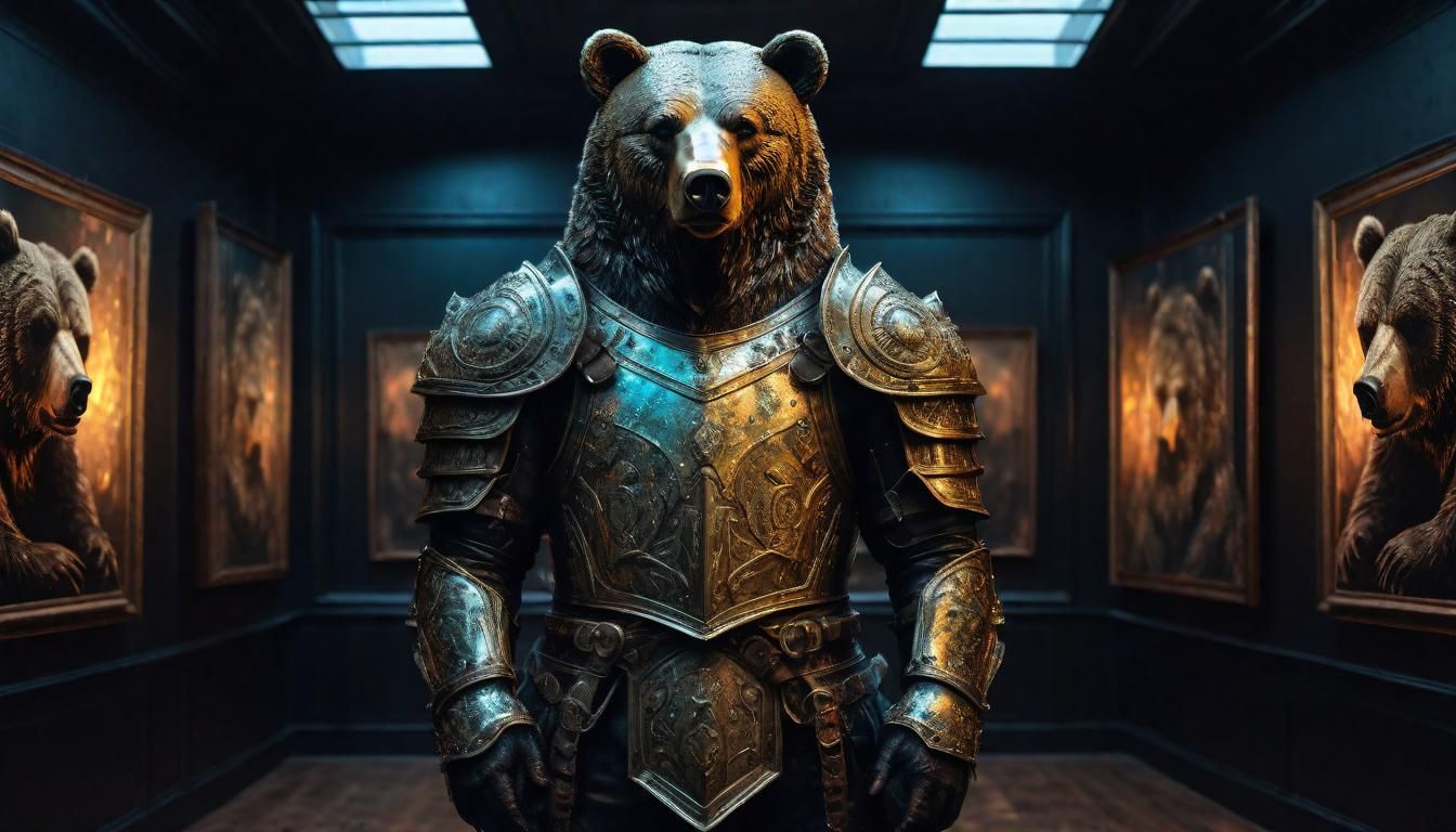 Bear in armor in ancestor's room