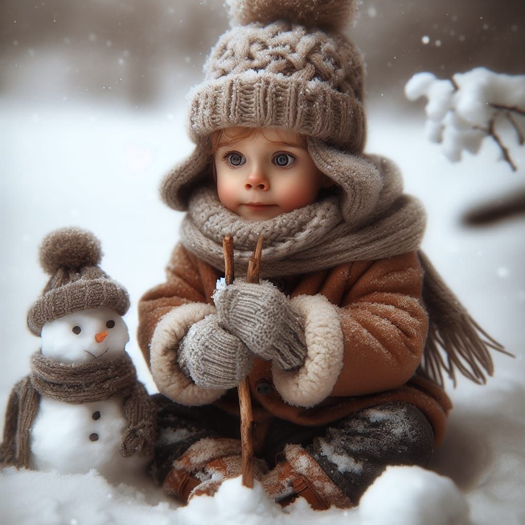 Winter Wonderland Boy in Snowy Bliss