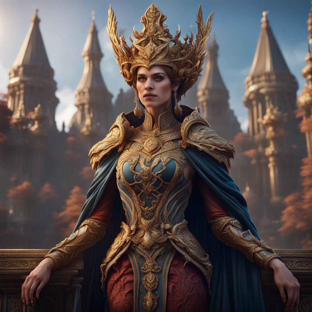 Fantastical Olympian Queen in Detailed Digital Painting