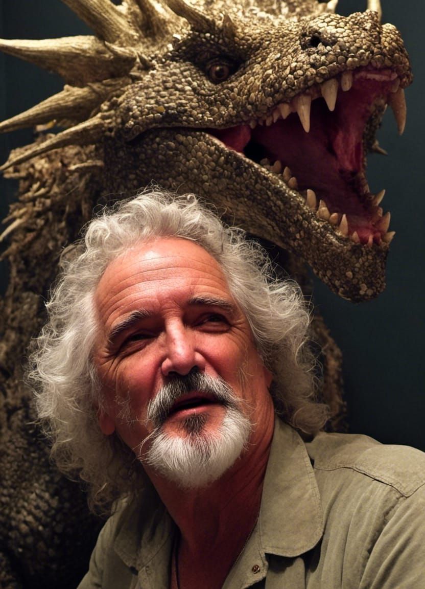 Surreal Dragon Conversation in Dark Digital Art