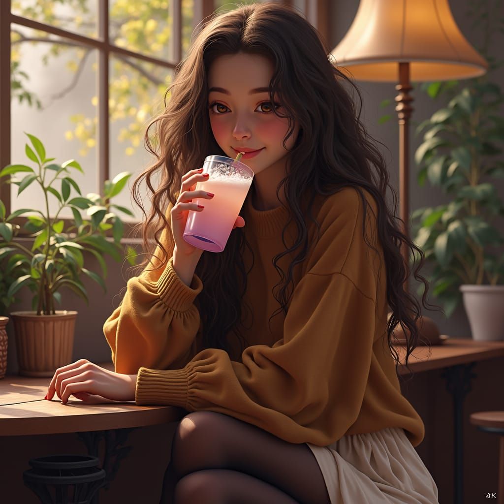 Teen Woman Portrait with Dramatic Lighting