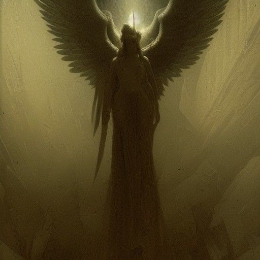 Fallen Angel in Dark Gothic Horror Style