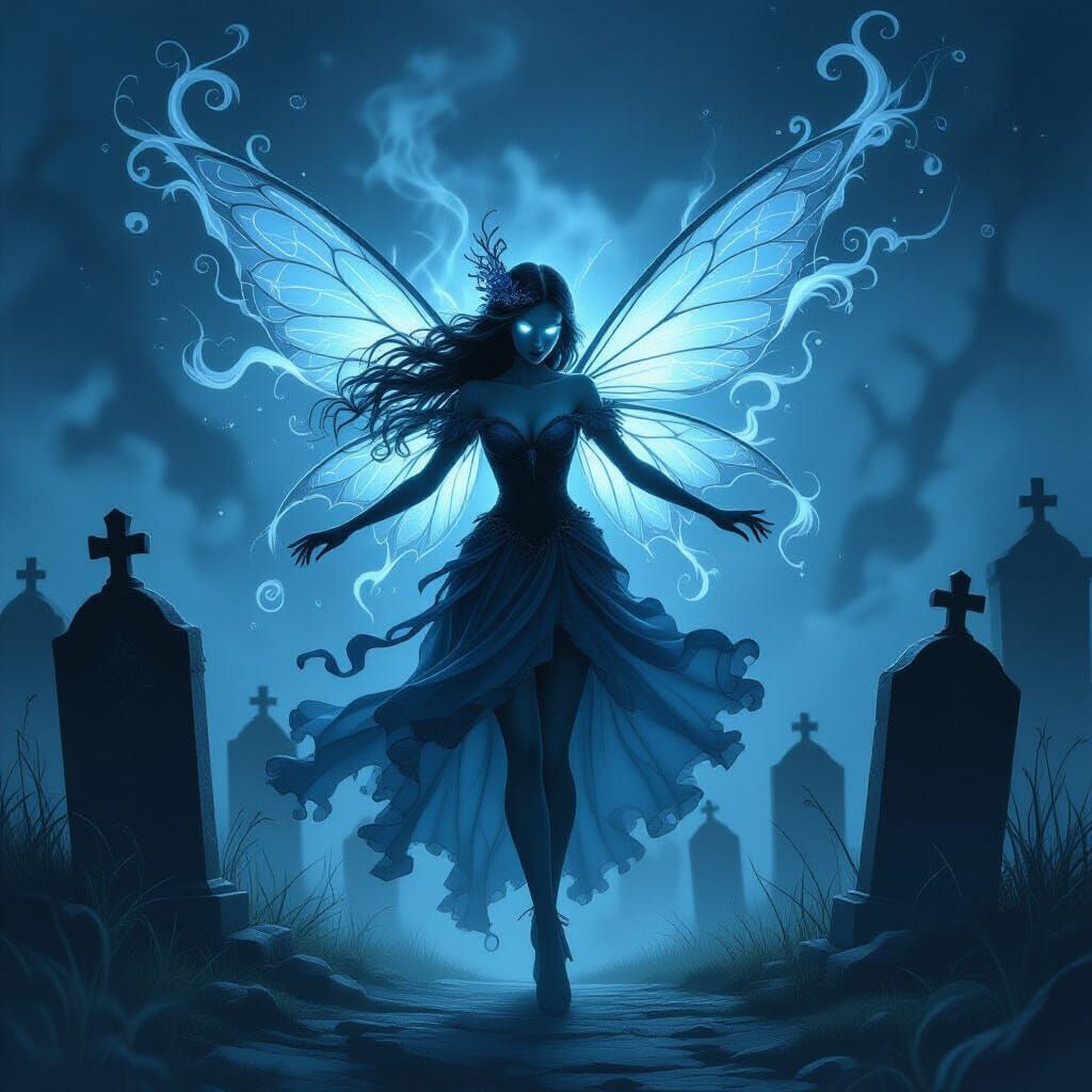 Ominous Fairy in Twilight Gothic Realm