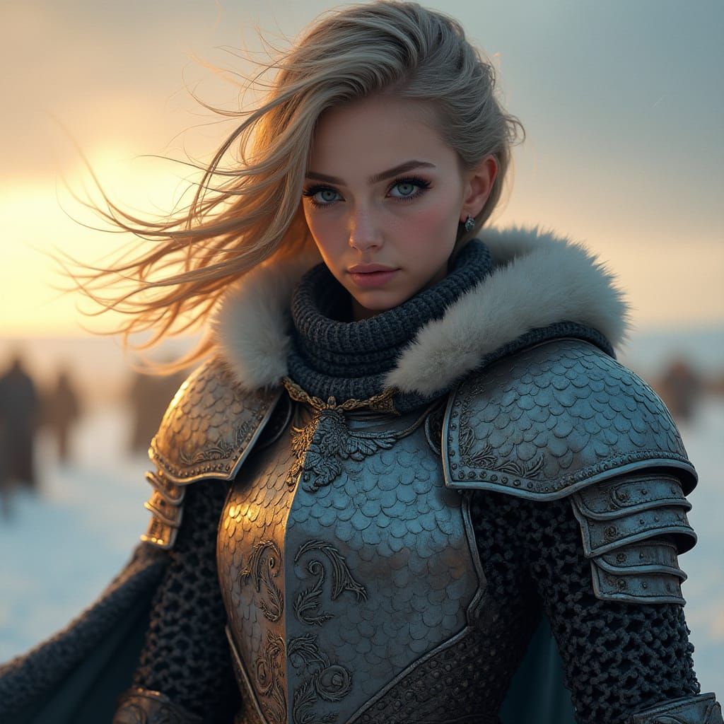 Anime Warrior Woman in Russian Scale Mail Armor