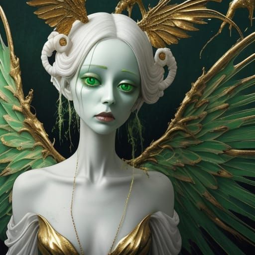 Surreal Angel Portrait in Eerie Digital Art Style