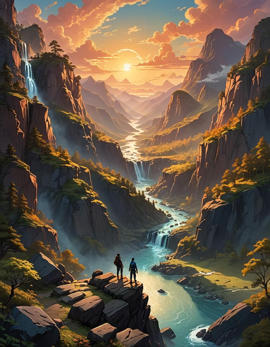 Cliffside Camping with Avatar Korra: Digital Anime Painting