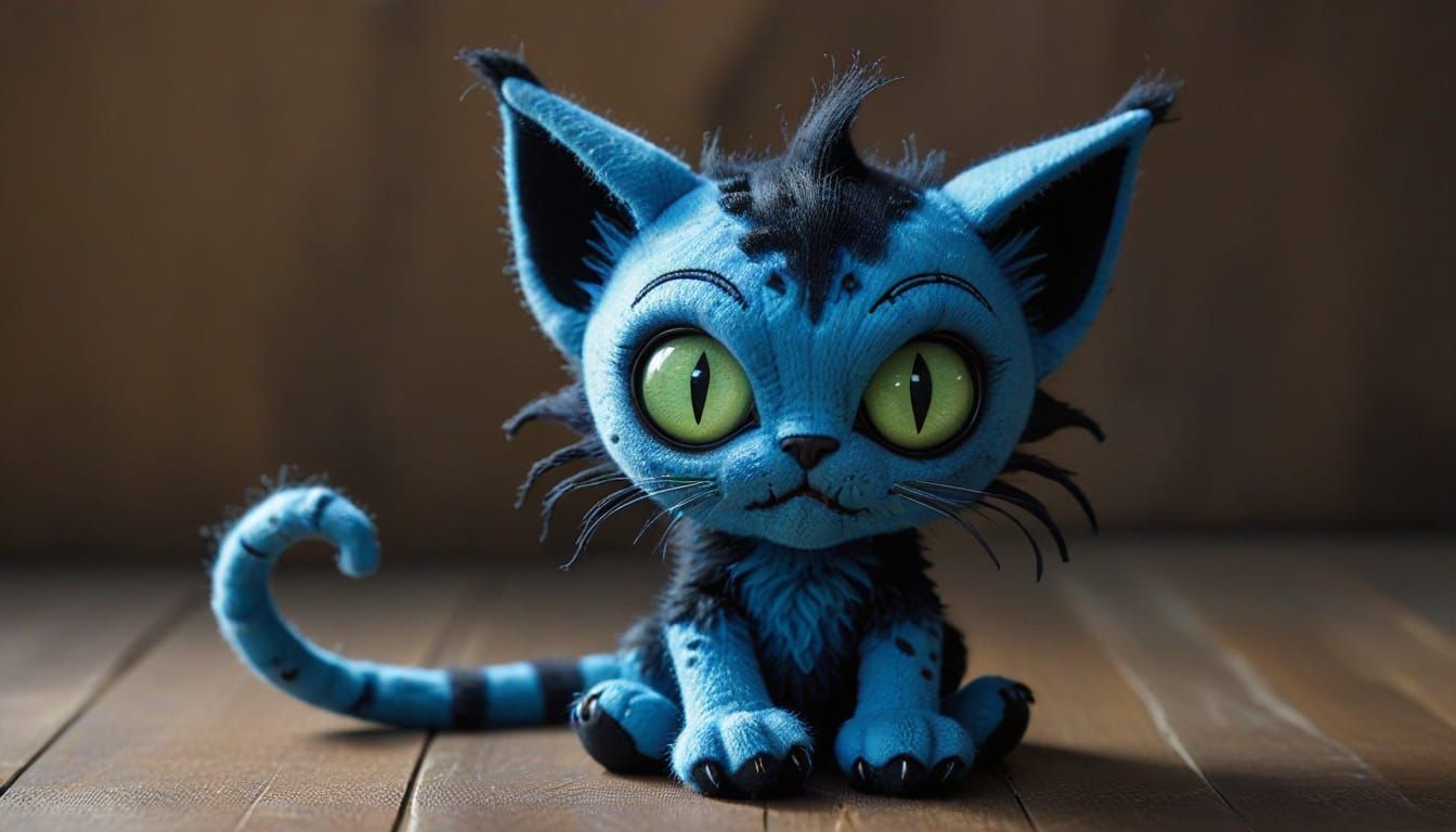 Eldritch Kitten Plushie with Evil Eyes and Sharp Claws, Tim ...