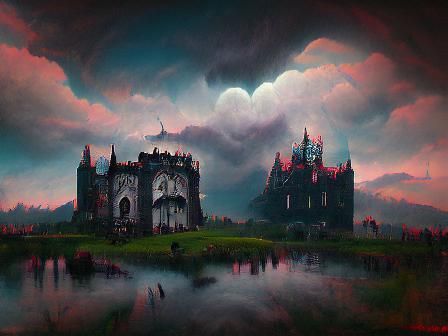 Ominous Fairytale Gothic Castle Illustration